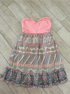 Free People Coral Pink Smocked Dress